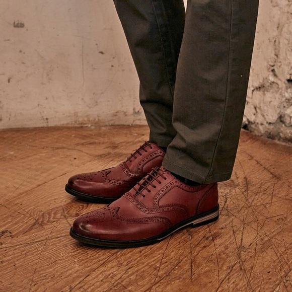 Men’s LANX SHIREBURN Genuine Leather Oxfords Oxblood color Sz 11 Made in England